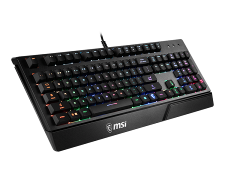 Gaming Keyboard MSI VIGOR GK20, Wired, membrane Keyboard with ergonomic keycaps and wrist rest.  12 Key Anti-ghosting Capability. Water Resistant (spill-proof), Static multi-col (царапины,потертости)