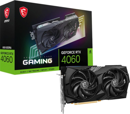 Видеокарта MSI PCI-E 4.0 RTX 4060 GAMING 8G NVIDIA GeForce RTX 4060 8Gb 128bit GDDR6 2460/17000 HDMIx1 DPx3 HDCP Ret
