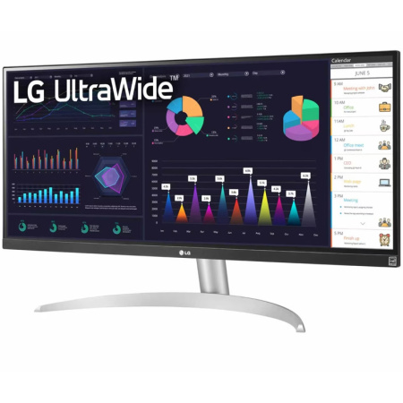 Монитор LG LCD 29WQ600-W/ LG UltraWide 29WQ600-W 29" IPS monitor, 2560x1080, 250 cd/m2, 21:9, 5мс (GtG), HDMI, DP, USB-C, Audio out, speakers 7Wx2, 100Hz, 178/178, внешний БП, FreeSync, HDR 10, VESA (100x100 мм), white/silver