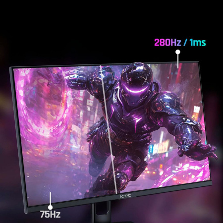 Монитор 27" KTC H27E22P Black (HVA, 1920x1080, HDMI+HDMI+DP, USB, 1 ms, 178°/178°, 350 cd/m, 3000:1, 280Hz, FreeSync/G-Sync, Pivot)