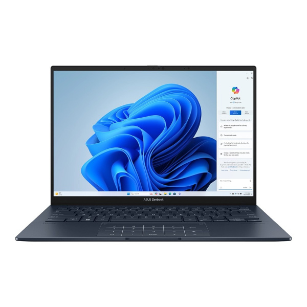 Ноутбук Asus Zenbook 14 OLED UX3405MA-QD1016 Core Ultra 9 185H 32Gb SSD512Gb Intel Arc 14" OLED FHD+ (1920x1200) noOS blue WiFi BT Cam Bag (90NB11R1-M01UB0)