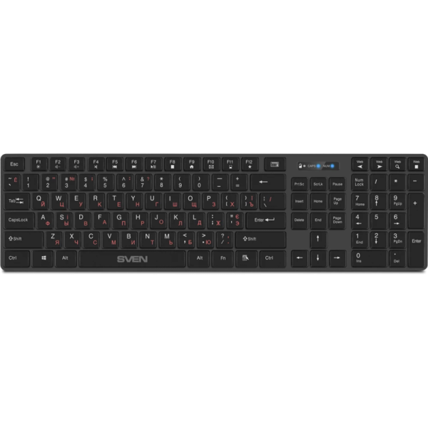 Беспроводная клавиатура SVEN KB-E5300W графит (109 кл.+12Fn)