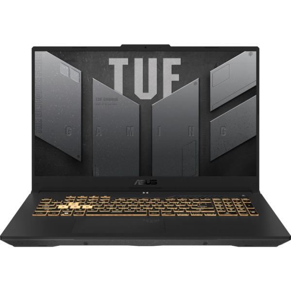 Ноутбук/ ASUS TUF F17 FX707VI-HX106 17.3"(1920x1080 (матовый, 144Hz) IPS)/Intel Core i7 13620H (2.4Ghz)/16384Mb/1024PCISSDGb/noDVD/Ext:nVidia GeForce RTX4070(8192Mb)/Cam/BT/WiFi/90WHr/war 1y/2.6kg/Mecha Gray/DOS