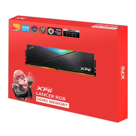 ADATA DDR5 DIMM 32GB 8000MHz 2*16GB 38-48-48 BLACK DUAL COLOR BOX RGB