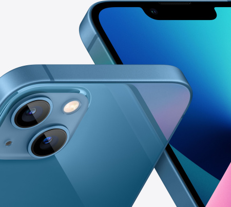 Смартфон Apple A2633 iPhone 13 128Gb 4Gb синий моноблок 3G 4G 1Sim 6.1" 1170x2532 iOS 16 12Mpix 802.11 a/b/g/n/ac/ax NFC GPS GSM900/1800 GSM1900 TouchSc Protect