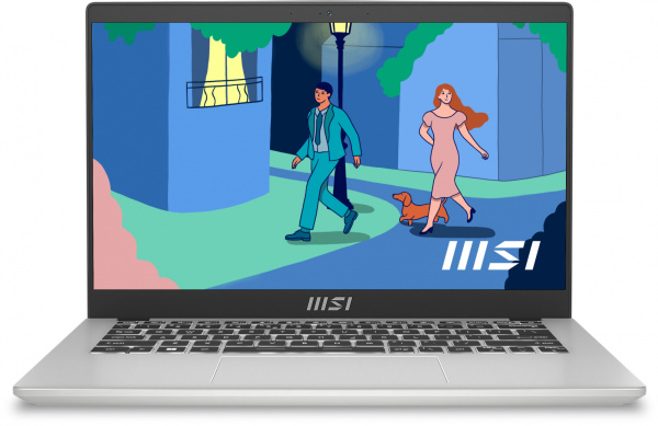 Ноутбук MSI Modern 14 C12MO-689RU Core i5 1235U 16Gb SSD512Gb Intel Iris Xe graphics 14" IPS FHD (1920x1080) Windows 11 Pro silver WiFi BT Cam (9S7-14J111-689)