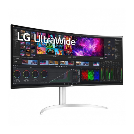 Монитор LG LCD 40WP95C-W/ LG UltraWide 5K Nano 40WP95C-W 39.7" Curved IPS monitor, 2500R, 5120x2160, 300cd/m2, 21:9, 5мс(GtG), 75Hz, HDMIx2, DP, USB Hub (2x3.0), USB-C (96W), Thunderbolt 4.0, Speakers, 178/178, внутренний БП, FreeSync, HDR 10, HAS, DCI-P3